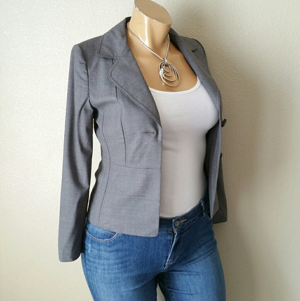 Ann Taylor Gray Tailored Blazer